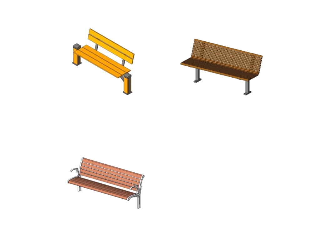 Benches for revit - urban furniture