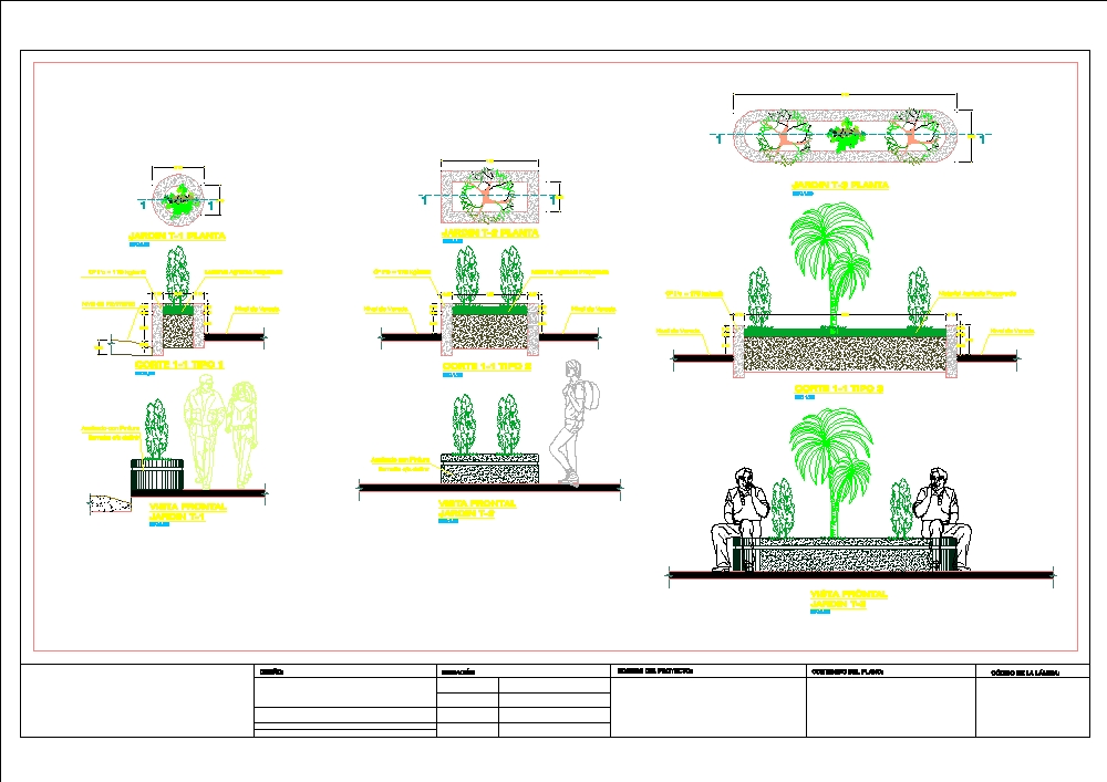 Plan détaillé des espaces verts pour la voirie ou l'aménagement urbain
