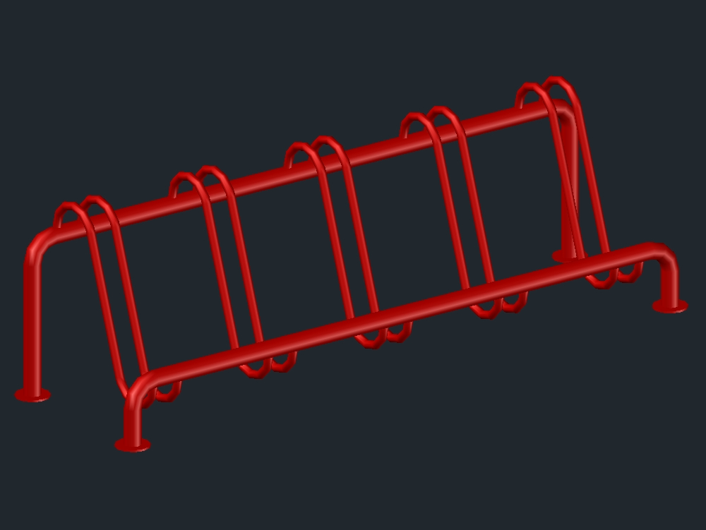 Estructura metalica para estacionar bicicletas en 3d