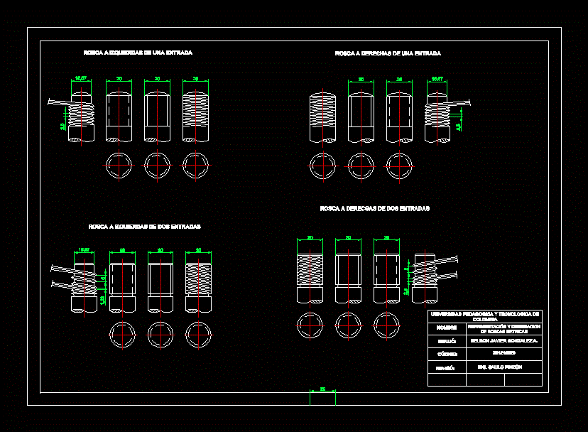 Representacion y designacion de roscas metricas