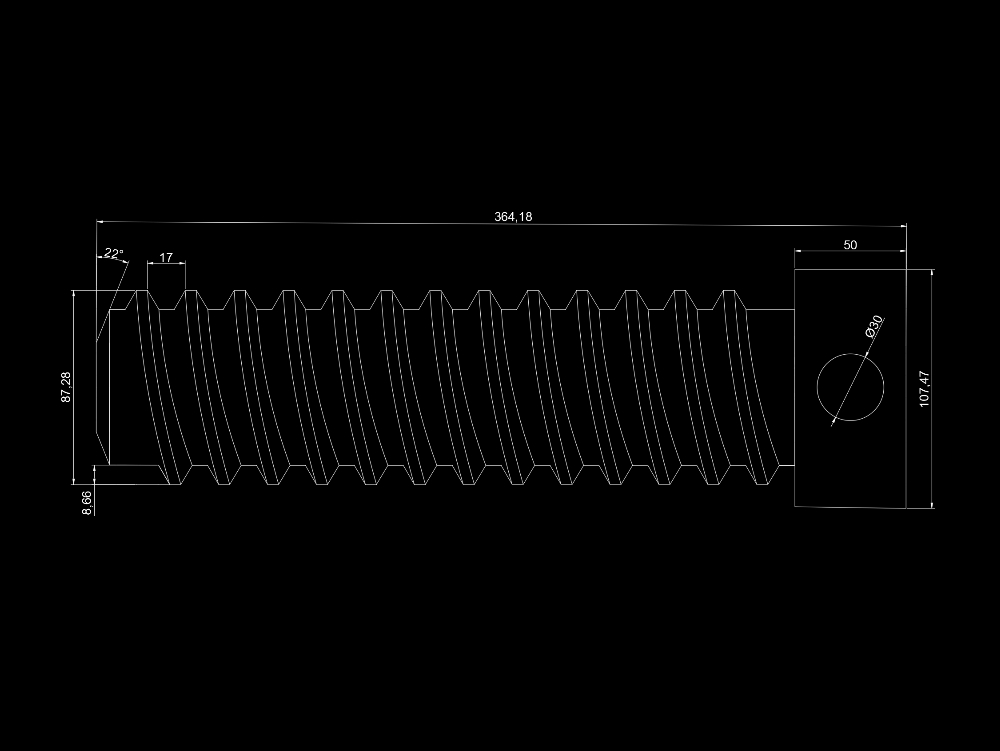 Vite senza fine diametro 87.3 mm