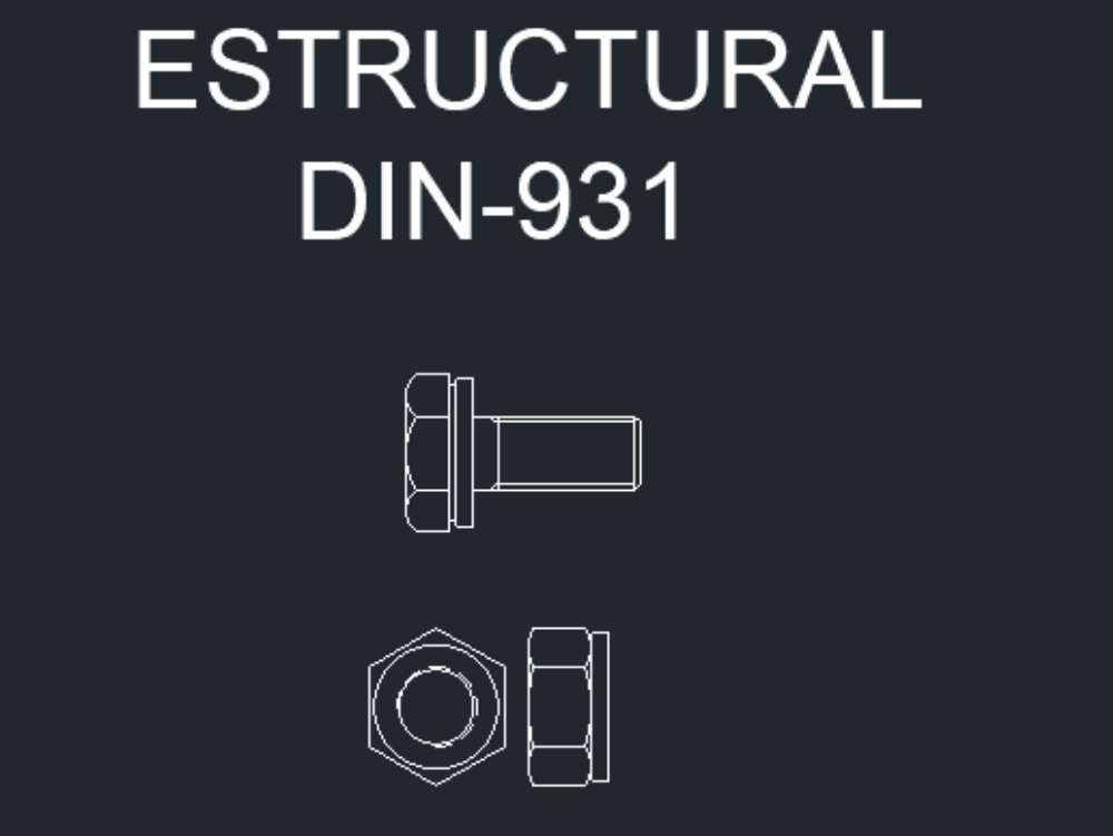 Structural bolts of different sizes