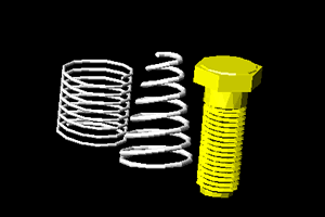 parafuso 3d e mola