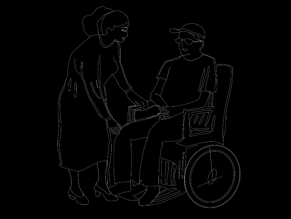 Personas en alzado - silla de ruedas