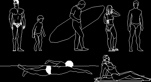 Menschen in Badeanzügen
