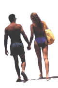 Couple in bathing suits