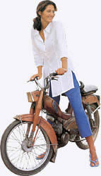Mujer en motocicleta