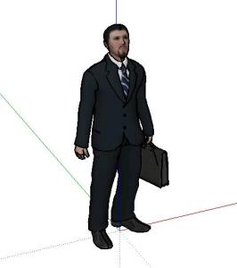 3d person. office worker profile