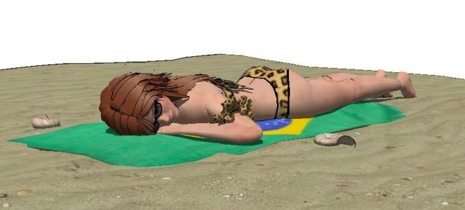 Twinye girl group girl sunbathing.