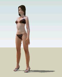 3d woman in bikini