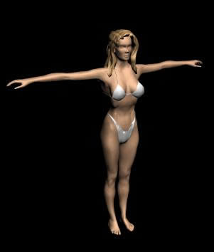 3D-Frau in Unterwäsche