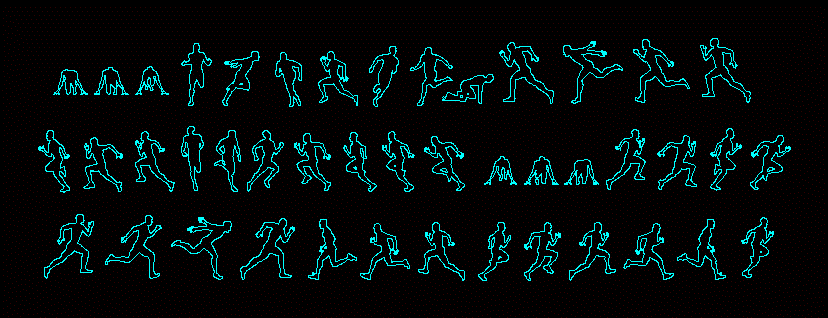 sprinting silhouettes