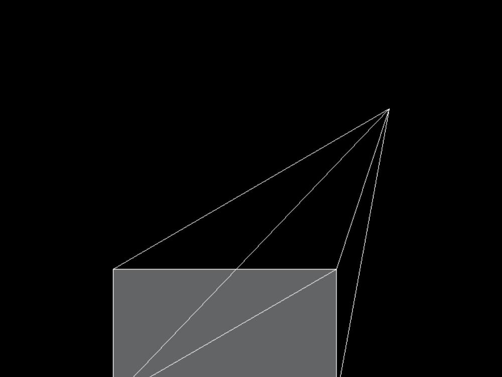Isométrique : pyramide oblique 3 dim