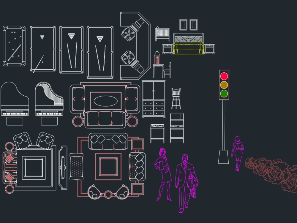 Blocchi di mobili e cose per autocad