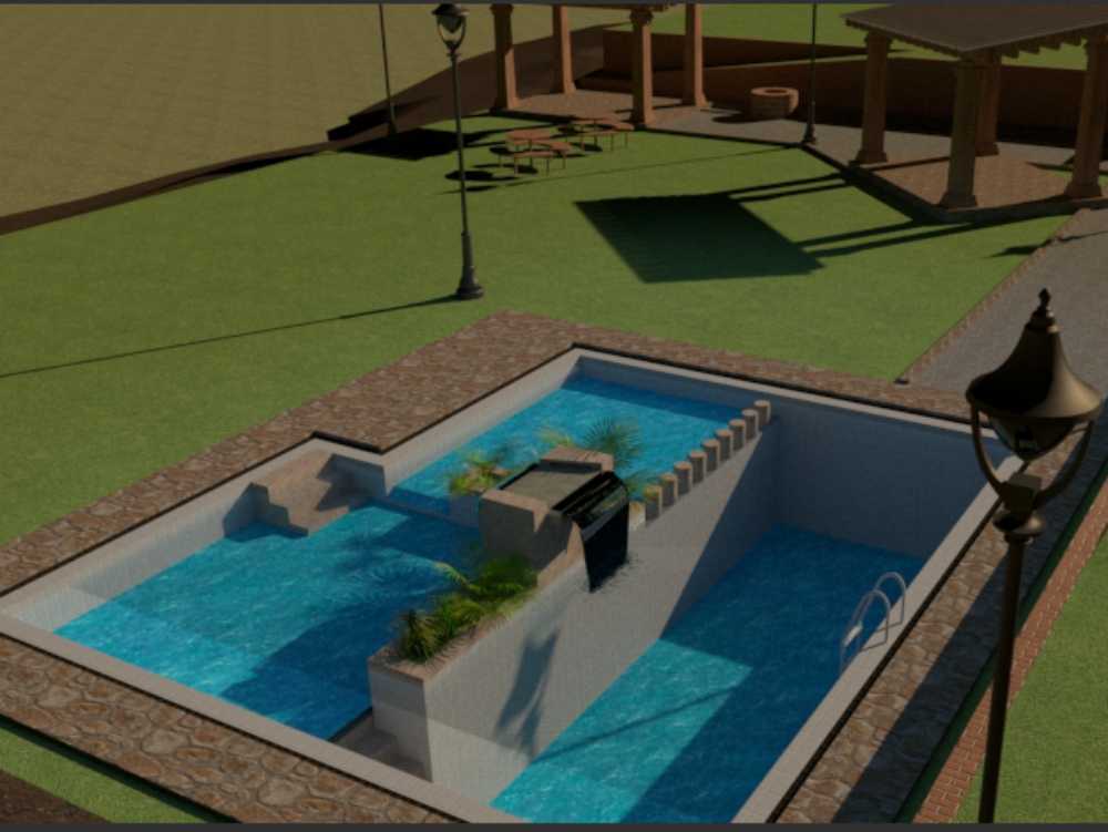 Pool in 3 Abschnitten für privaten Garten