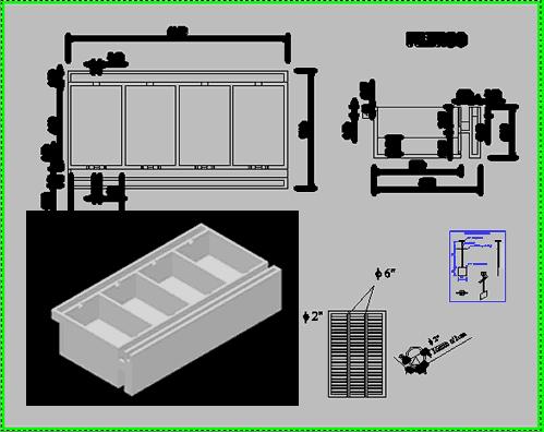 Modelo De Filtros Para Pequenas Plantas De Tratamiento De Aguas Residuales.  En AutoCAD | Librería CAD