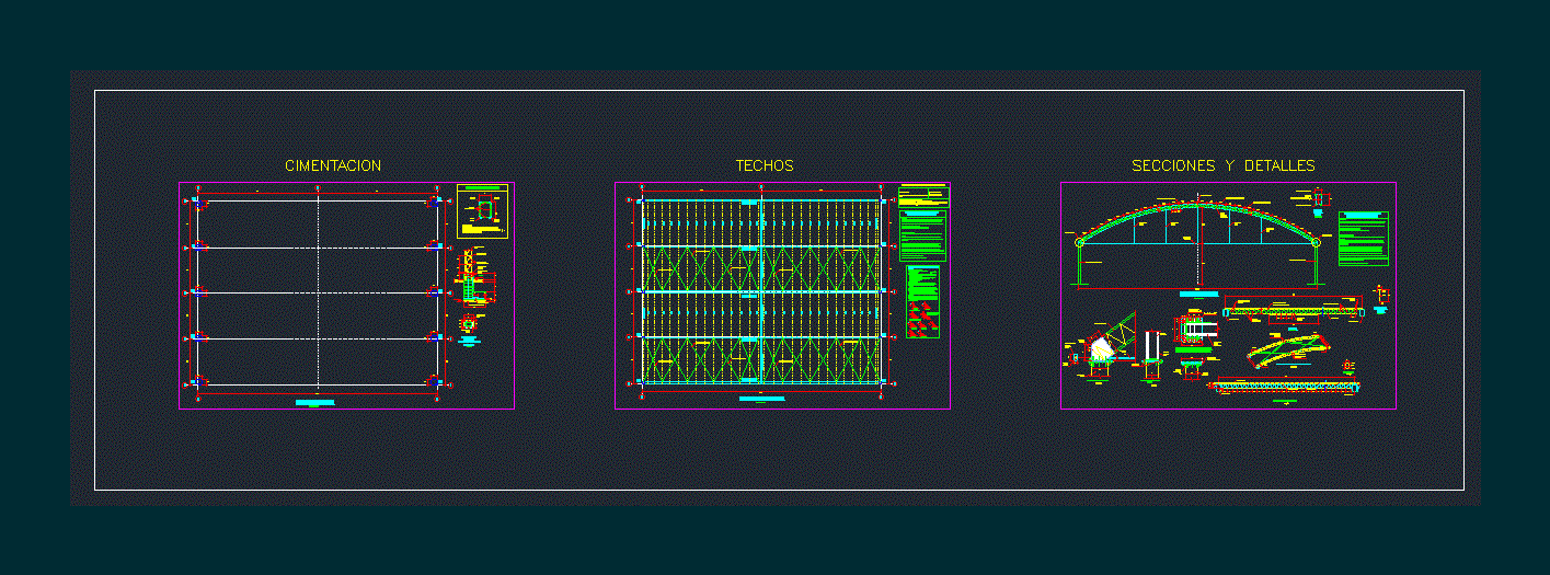 Modelo de planos de techo metalico