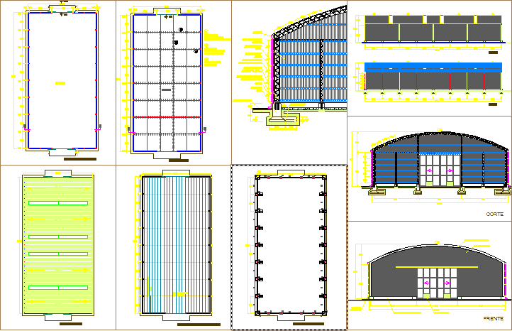 Planos de galpon y detalles constructivos