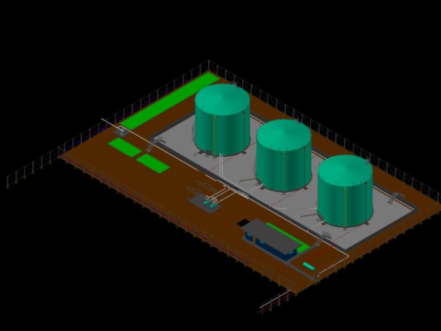 Industrial plant - tank farm 3d