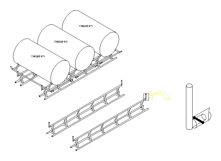 Soporte tanque - horizontal 2d