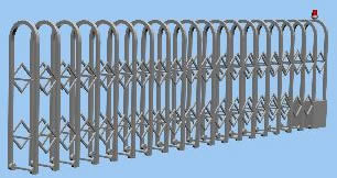 Telescopic fence gate 3d max