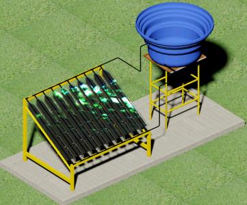 Calentador de agua solar 3d