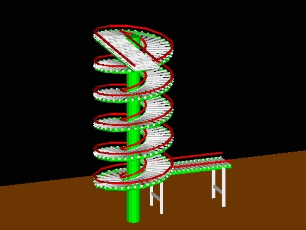 Spiral conveyor for transfer of boxes