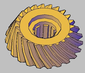Engrane Helicoidal Conico de 23 Dientes