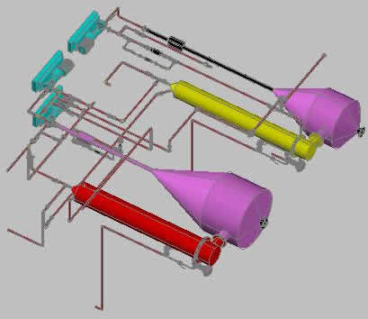 Modelo 3D de Evaporadores para Hexano