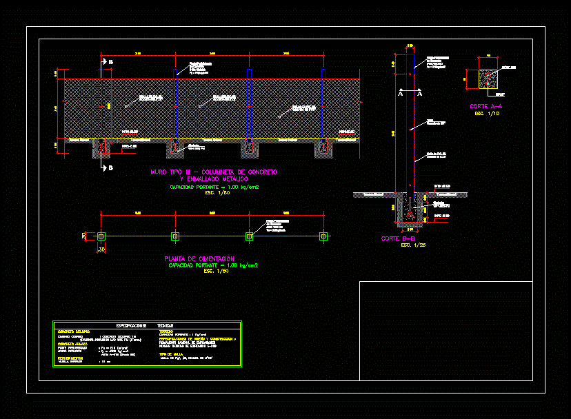 Cerco con malla y columnas prefabricadas