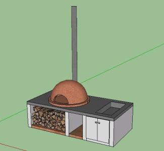 Asador rustico - horno de barro