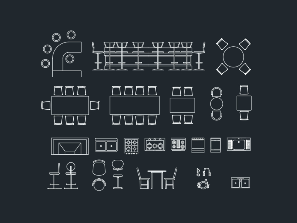 Salão de festas - bar em AutoCAD, Baixar CAD (3.73 MB)