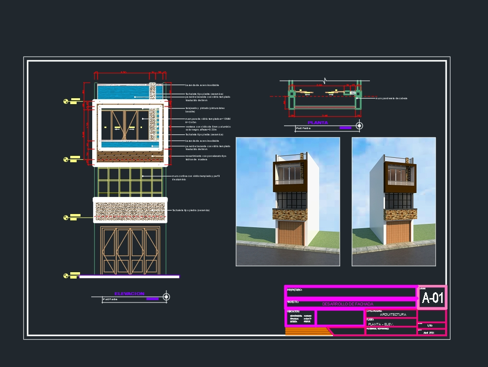 Remodelacion de fachada contemporaneo