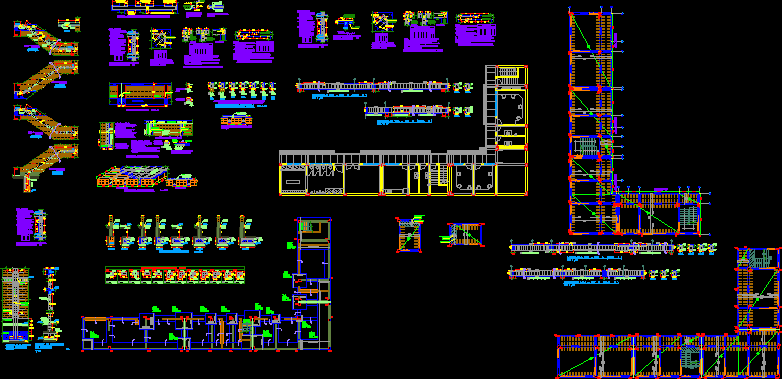 Plano de estructuras y detalles constructivos de oficina