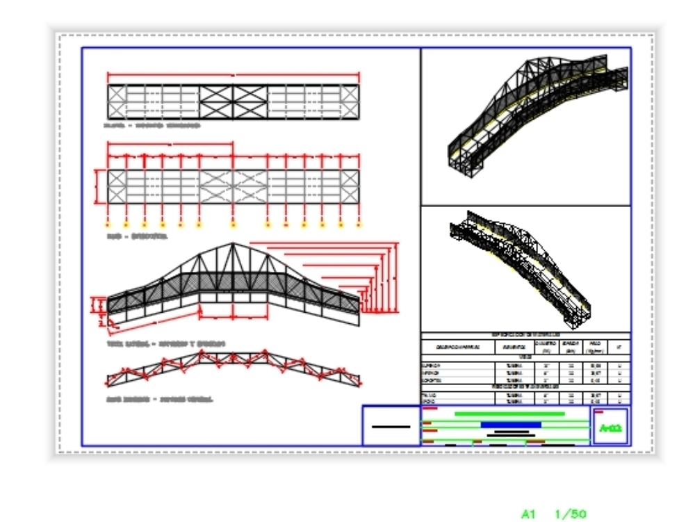 Plano estrutural da ponte