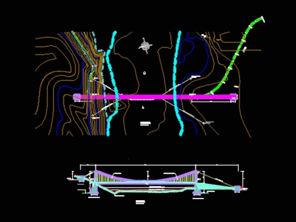 Construccion de puente colgante 130 mt