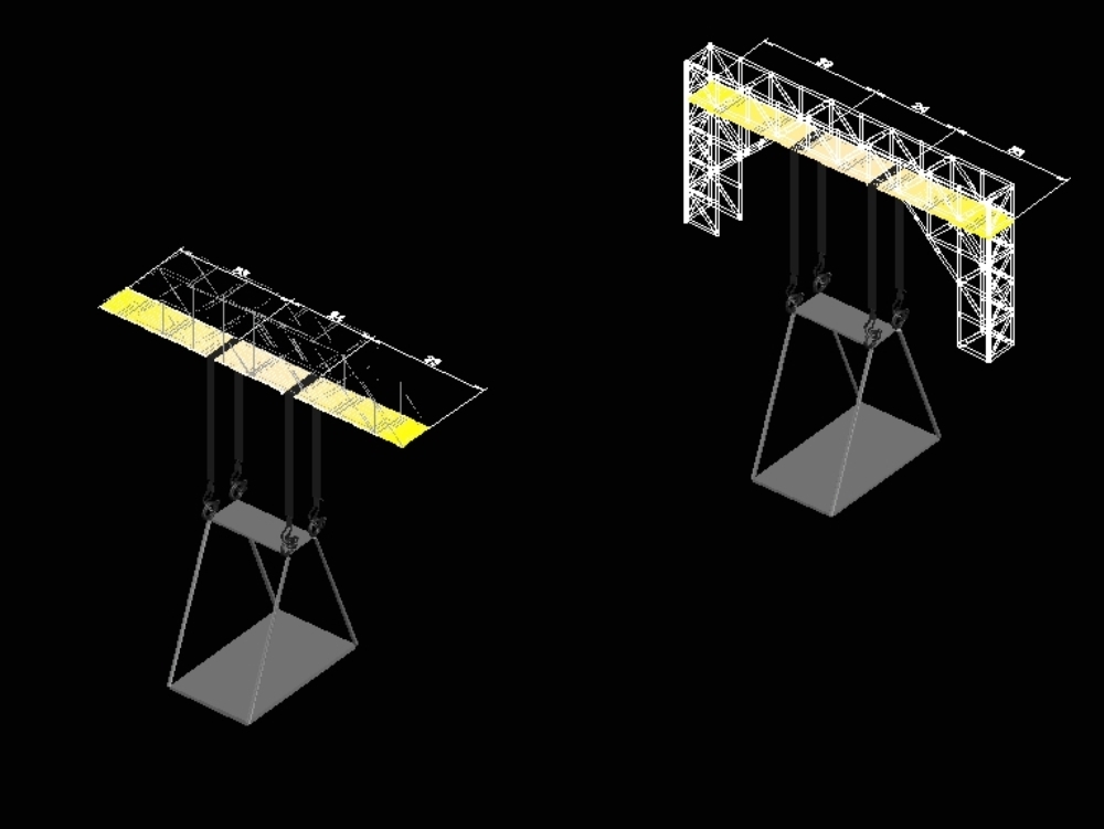 Schema del sistema di carico per la gara di ponti