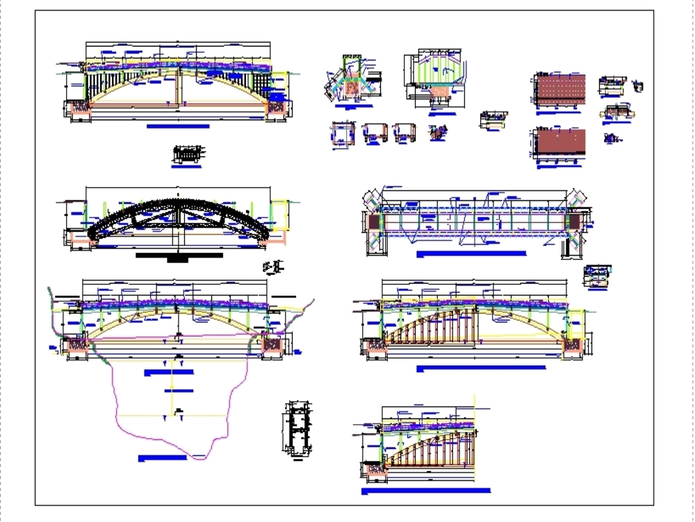 Arch type bridge with intermediate deck