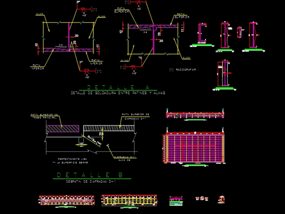 Plano estructural de puente vehicular