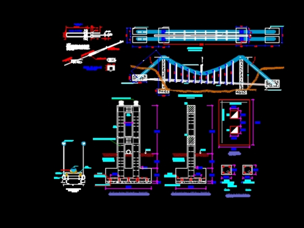 Detalhes da construção da ponte aérea