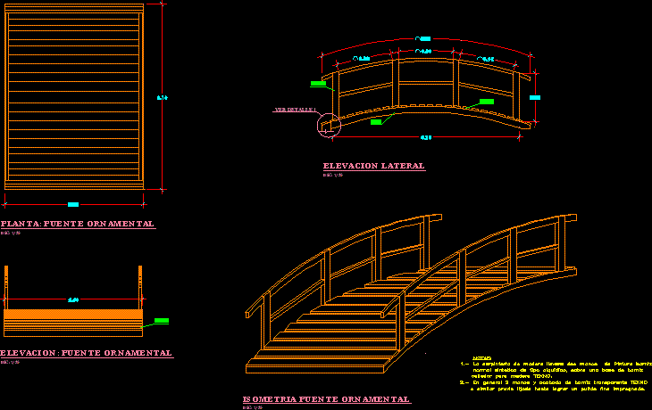 Puente pasarella de madera