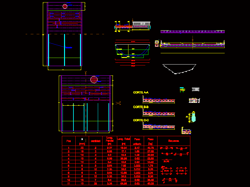 Plano estructural de Paso a desnivel