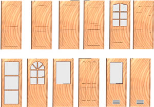 Plantilla de puertas de madera en 3d