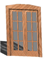 2-leaf stained glass door in 3d - distributed glass