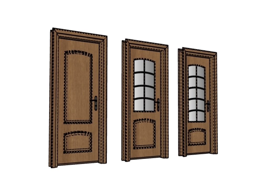 Porta di legno 3d pronta per il rendering