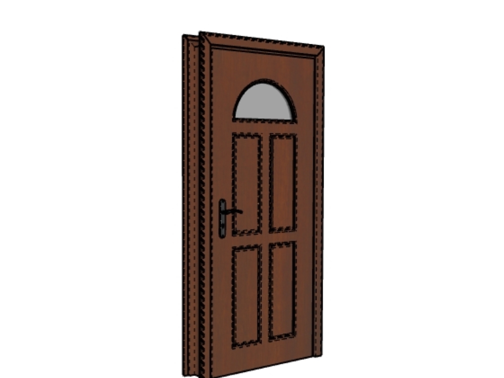 3d wooden door ready to render