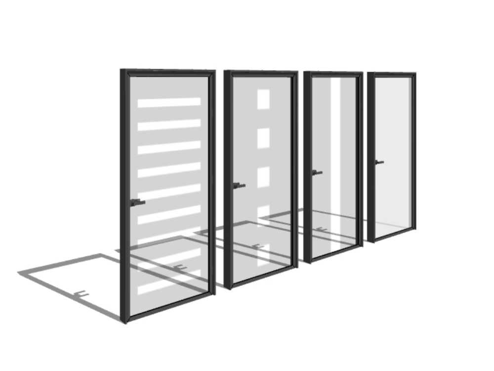 Puerta de vidrio 3d lista para renderizar
