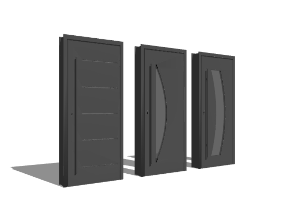 Puerta 3d metalica lista para renderizar