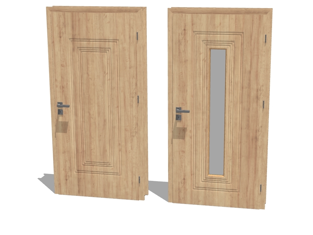 3D-Holztür bereit zum Rendern
