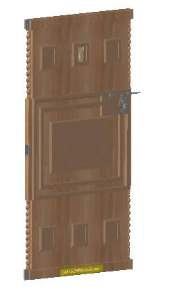 porta com aldrava 3d